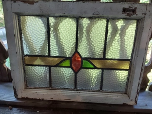 2 Bleiglasfenster antik Bild 2