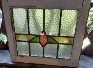 2 Bleiglasfenster antik