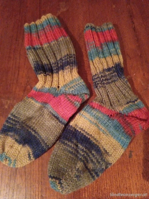 Habdgestrickte Kunder Socken Gr.20