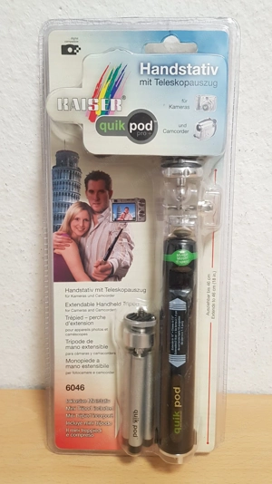 Kaiser Handstativ quick pod pro+, Fototechnik 6048, mit Aluminium Teleskop Auszug für originelle Auf