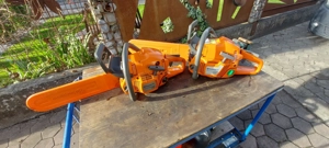 2 Motorsägen und 1 Tischkreissäge