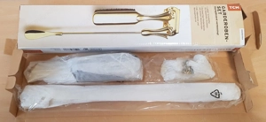 Garderoben Set von Tchibo, Schuhlöffel, Kleiderbürste, incl. Hackenleiste, Metall vermessingt Bild 3