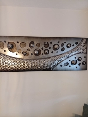 Metallbild, exkl. Design. Hammerschlag. 2 Monate alt, 3 D Relief  Bild 3
