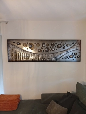 Metallbild, exkl. Design. Hammerschlag. 2 Monate alt, 3 D Relief 