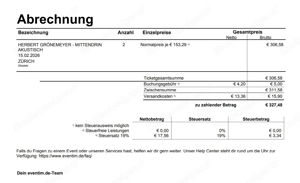 2 Grönemeyer-Sitzplatztickets für Zürich am So, 15.02. (Kategorie 1, 50 EUR günstiger) Bild 3
