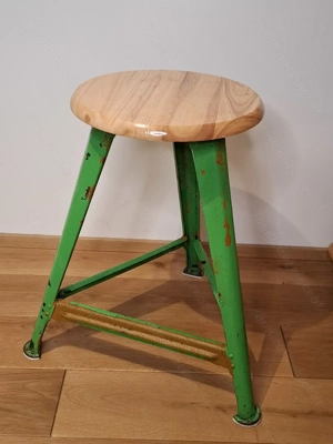 Industrie Bauhaus Hocker Schemel ROWAC Art Deco Bild 2