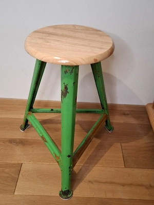 Industrie Bauhaus Hocker Schemel ROWAC Art Deco Bild 4