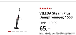 Dampfreiniger Vileda stream plus neuwertig
