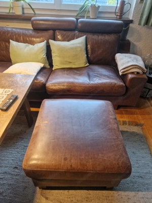 Ledercouch mit Gebrauchsspuren aber qualitativ sehr hochwertig Bild 3