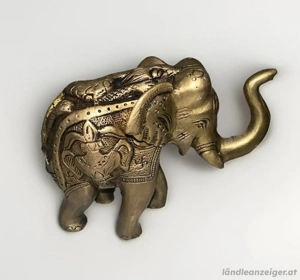 Messing Elefant 750g Handgefertigt Figur Mit Drache Deko Sammler Asiatisch Kunst Bild 2