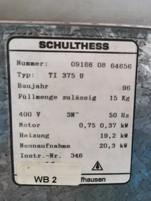SCHULTHESS Industrie-Waschmaschine TI 375 U | 15 kg | 400V Bild 4