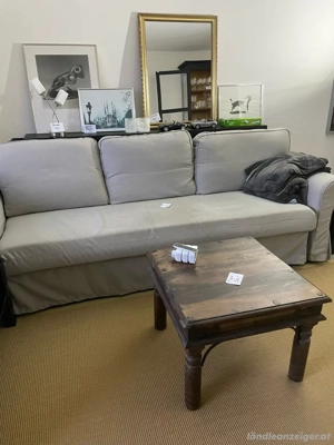 IKEA VRETSTORP 3-Sitzer-Bettsofa, grau beige Bild 3