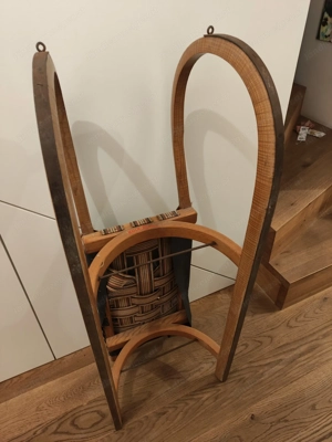 Holzrodel mit Stahlkufen 110 cm Bild 3