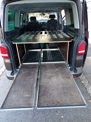 Schlafbett und Schienen VW Bus  Bild 2