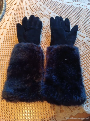 Echtleder Handschuhe Pelzschaft M  Neu! Bild 2