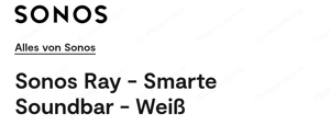SONOS Ray asoundbar zu verkaufen Bild 2