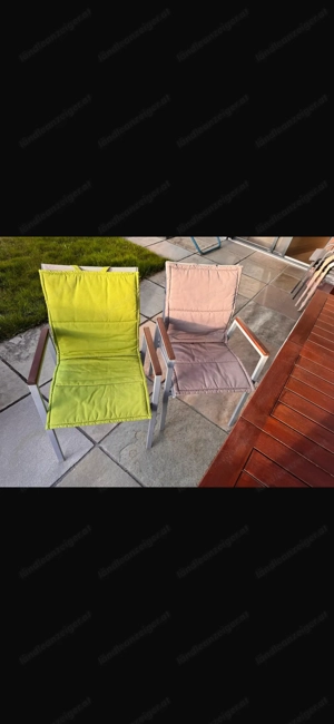 Gartentisch Teak-Alu, 6 Stühle, 6 Sitzkissen Bild 3