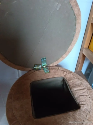 Velour Sitzhocker Stauraum Bild 2