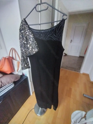 Ballkleid lang Gr. 42; Separates Top-Teil mit goldenen Pailletten; neuwertig Bild 2