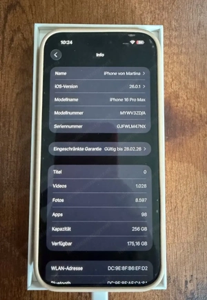 Iphone 16 Pro Max 256 Gb Titan Schwarz