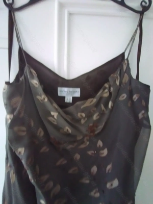 Langes Abendkleid mit Perlendeko, dunkler Braunton, mit passendem Jäckchen Bild 2