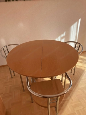 Esstisch mit Synchonauszug und 3 Sessel