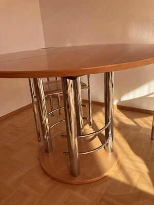 Esstisch mit Synchonauszug und 3 Sessel Bild 5