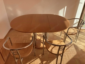 Esstisch mit Synchonauszug und 3 Sessel Bild 2