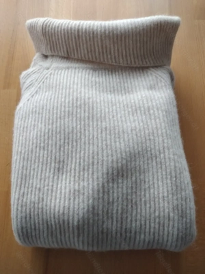 leichter Rollkragen-Pullover, beige, Wolle mit Angora, Gr. 158