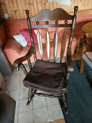 Schaukelstuhl Holz massiv Bild 2