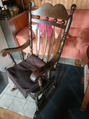 Schaukelstuhl Holz massiv Bild 3