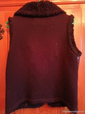 Leder Gilet Webpelz 38 40 schwarz Bild 2