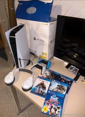 PlayStation 5 Disc 825GB +16 Spielen+Headset+2 Controllers