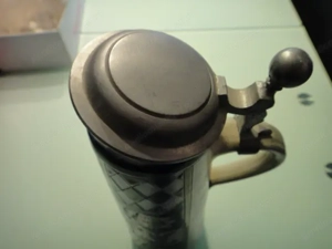 Göbel Bierkrug Zinndeckel handarbeit 1983 Bild 2