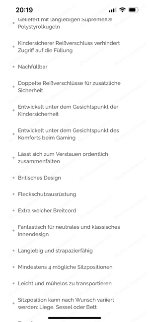 Sitzsack mit Fusshocker Big Bertha Gaming Sitzsack neu Bild 4