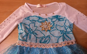 Elsa Eiskönigin Kostüm Kleid Gr.110 mit Handschuh Bild 2