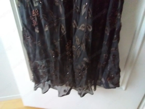 Langes Abendkleid (80% Seide) in dunklem Braun mit passendem Jäckchen, Gr 42 Bild 4
