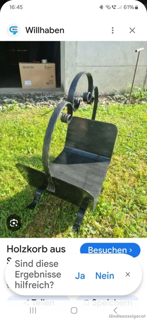 Holzkorb aus Metall Bild 2