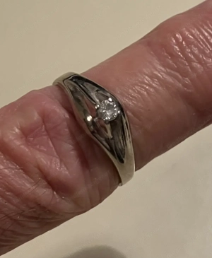 Ring Weißgold 14 Karat mit Brillant 4,2 Gr. Bild 2