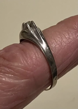 Ring Weißgold 14 Karat mit Brillant 4,2 Gr. Bild 3