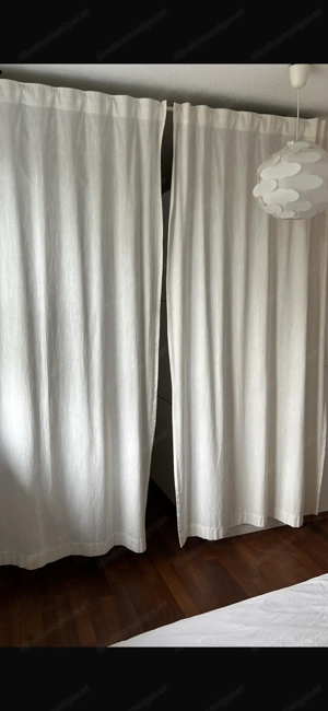 2 Vorhänge inkl. Vorhangstange   weiß Bild 2