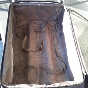 Trolley-Koffer - Größe M, Marke FRANKY, grau gestreift, 4 Rollen, bestens erhalten Bild 8