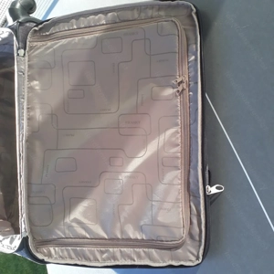 Trolley-Koffer - Größe M, Marke FRANKY, grau gestreift, 4 Rollen, bestens erhalten Bild 7