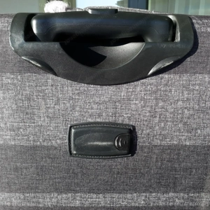 Trolley-Koffer - Größe M, Marke FRANKY, grau gestreift, 4 Rollen, bestens erhalten Bild 11