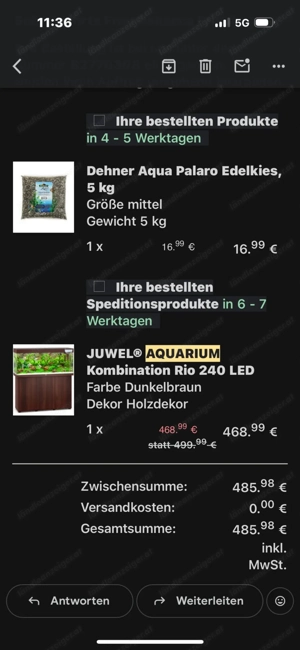 Verkaufe 240 Liter Aquamarium mit Goldfische Bild 6