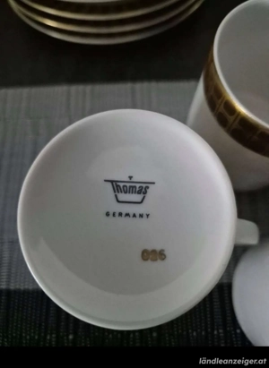 60er Porzellan mit Nickelgold Espresso Set Bild 3