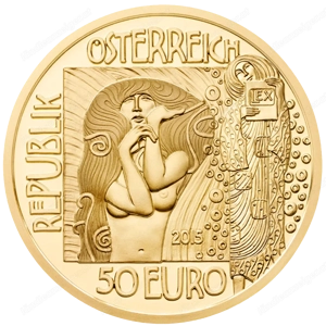 50 Euro Goldmünze - Klimt und seine Frauen - Medizin - 2015 Bild 2