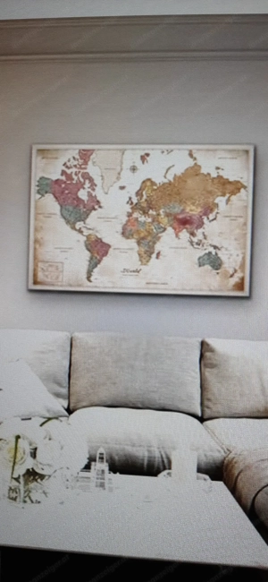 Große Weltkarte mit Kork Pinnwand