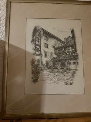 Feldkirchbilder 2x Bleistiftzeichnungen, 1x Kunstdrucke