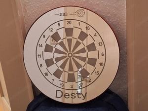 Buntes Spiegel-Wandlicht für alle Dart-Fans mit LED-Beleuchtung und Fernbedienung! Mit Wunschname!